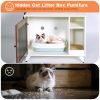 Graffiti Litter Box Enclosure – Hidden Cat Litter Box Furniture with 2 Shelves & 1 Door