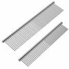 2 Pack Dog Combs with Rounded Ends - Stainless Steel Grooming Tool for Cats & Dogs