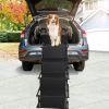 Foldable Dog Ramp 4 Step Non-Slip Stairs for Car, SUV, Trucks - 176LBS Load