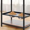 Adjustable Raised Dog Feeding Station with Storage and Shelves