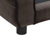 Brown Plush Dog Sofa (28.3"x17.7"x11.8")