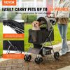 VEVOR Pet Stroller (4 Wheels) - Dog Stroller with Brakes, 35 lbs Capacity, Detachable Carrier