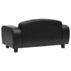 Dog Sofa Black - Faux Leather Pet Couch (31.5"x19.7"x15.7")