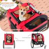 Dog Bike Trailer - Foldable Pet Cart with 3 Entrances for Travel