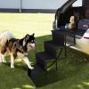 Foldable Dog Ramp 4 Step Non-Slip Stairs for Car, SUV, Trucks - 176LBS Load