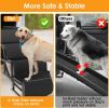 Foldable Dog Ramp 4 Step Non-Slip Stairs for Car, SUV, Trucks - 176LBS Load