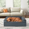 Orthopedic Memory Foam Dog Bed with Headrest for Large Dogs