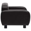 Dog Sofa Black - Faux Leather Pet Couch (31.5"x19.7"x15.7")