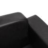 Dog Sofa Black - Faux Leather Pet Couch (31.5"x19.7"x15.7")