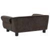 Brown Plush Dog Sofa (28.3"x17.7"x11.8")