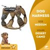 Desert Camo Tactical Dog Harness with Handle – Adjustable Military Vest for Medium Dogs