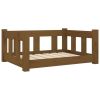 Honey Brown Solid Wood Pine Dog Bed - 25.8"x19.9"x11"