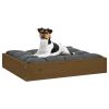 Honey Brown Dog Bed - Solid Pine Wood (20.3"x17.3"x3.5")