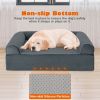 Orthopedic Memory Foam Dog Bed with Headrest for Large Dogs