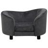 Dark Gray Plush Dog Sofa – 27.2"x19.3"x15.7" Cozy Pet Couch