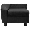 Black Plush Dog Sofa - 28.3"x17.7"x11.8" Cozy Pet Couch