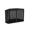 47.24" Spacious Dog Cage with Tempered Glass - Black