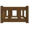 Honey Brown Dog Bed - Solid Pine Wood (21.9"x17.9"x11")