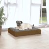 Honey Brown Solid Wood Pine Dog Bed - 24.2"x19.3"x3.5"