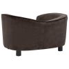 Brown Plush Dog Sofa (27.2"x19.3"x15.7")