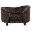 Brown Plush Dog Sofa (27.2"x19.3"x15.7")