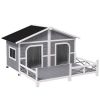 Gray & White Dog House - Outdoor Weatherproof Shelter