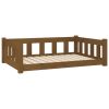 Honey Brown Solid Wood Pine Dog Bed - 37.6"x25.8"x11"