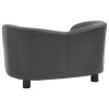 Gray Dog Sofa - Faux Leather (26.4"x16.1"x15.4")