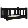 Black Solid Wood Pine Dog Bed (21.9"x17.9"x11")