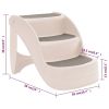 Folding 3-Step Dog Stairs - Cream