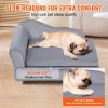 VEVOR Pet Sofa, Soft Velvety Dog Couch for Medium Dogs & Cats (81 lbs), Grey