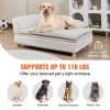 VEVOR Pet Sofa - Soft Velvety Dog Couch for Large Dogs & Cats (White, 110 lbs Capacity)