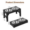 Adjustable Elevated Dog Bowls – 6 Heights Foldable Double Feeder for Small to Large Dogs