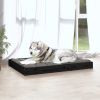 Dog Bed Black - Solid Wood Pine (40"x29.1"x3.5")