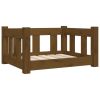 Honey Brown Dog Bed - Solid Pine Wood (21.9"x17.9"x11")