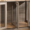 Large Furniture-Style Dog Crate - Dark Walnut with Removable Panel