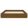 Honey Brown Solid Wood Pine Dog Bed - 28.1"x21.3"x3.5", Sturdy Pet Bed