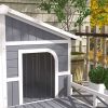 Gray & White Dog House - Outdoor Weatherproof Shelter