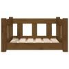 Honey Brown Dog Bed - Solid Pine Wood (21.9"x17.9"x11")