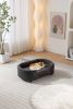 Scandinavian Style Elevated Dog Bed - Mid Size Pet Sofa with Solid Wood Legs