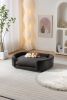 Scandinavian Style Elevated Dog Bed with Solid Wood Legs and Cashmere Cushion - Large