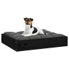 Black Solid Wood Pine Dog Bed (20.3"x17.3"x3.5")