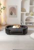 Scandinavian Style Elevated Dog Bed with Solid Wood Legs and Cashmere Cushion - Large