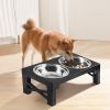 Adjustable Elevated Dog Bowls – 6 Heights Foldable Double Feeder for Small to Large Dogs