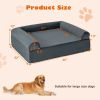 Orthopedic Memory Foam Dog Bed with Headrest for Large Dogs