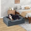 Orthopedic Memory Foam Dog Bed with Headrest for Large Dogs