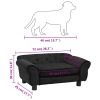 Black Plush Dog Sofa - 28.3"x17.7"x11.8" Cozy Pet Couch