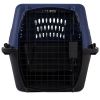 24" Hard-Sided Plastic Cat & Dog Kennel - 2-Door Topload (Blue)