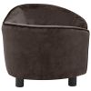 Brown Plush Dog Sofa (27.2"x19.3"x15.7")