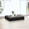 Black Solid Wood Pine Dog Bed (20.3"x17.3"x3.5")